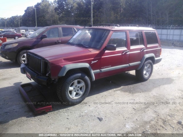 1J4FJ68SXWL203009 - 1998 JEEP CHEROKEE SPORT/CLASSIC წითელი ფოტო 2