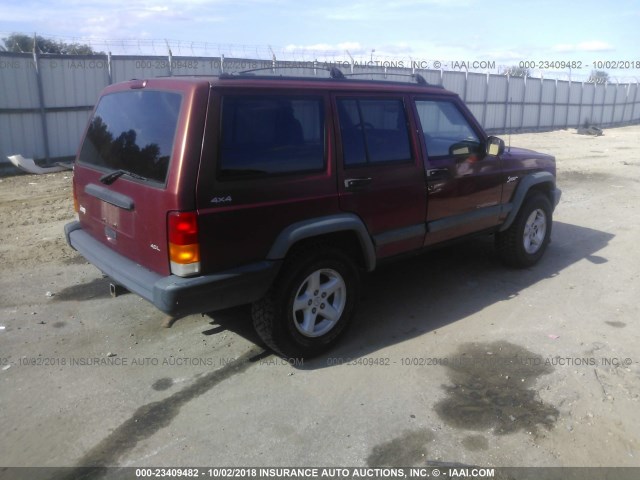 1J4FJ68SXWL203009 - 1998 JEEP CHEROKEE SPORT/CLASSIC წითელი ფოტო 4