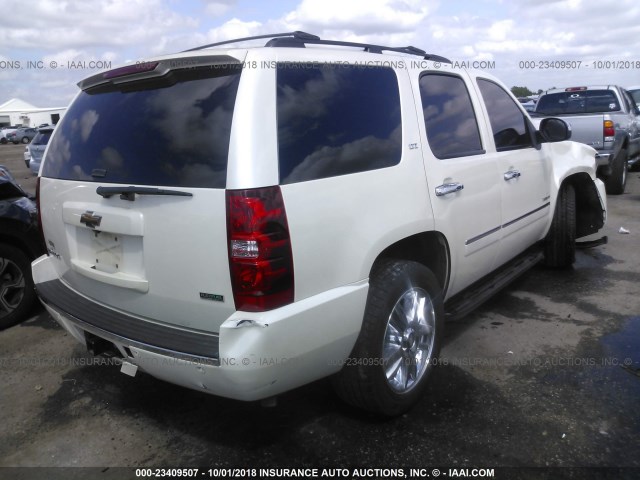 1GNUCCE04AR158607 - 2010 CHEVROLET TAHOE C1500 LTZ WHITE photo 4