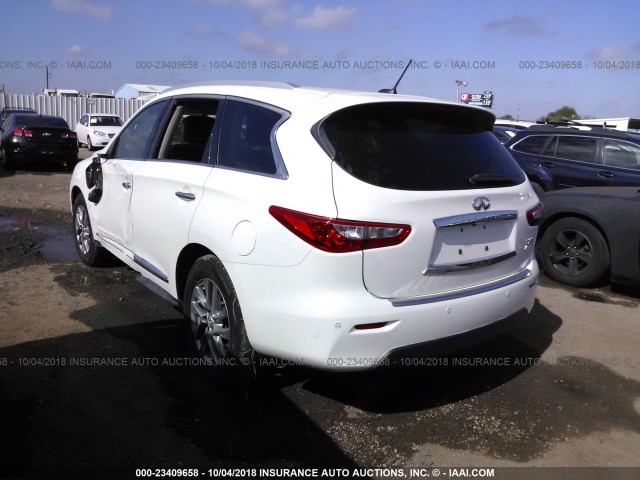 5N1AL0MM9DC304694 - 2013 INFINITI JX35 WHITE photo 3