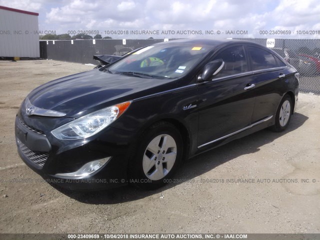 KMHEC4A46CA022293 - 2012 HYUNDAI SONATA HYBRID BLACK photo 2