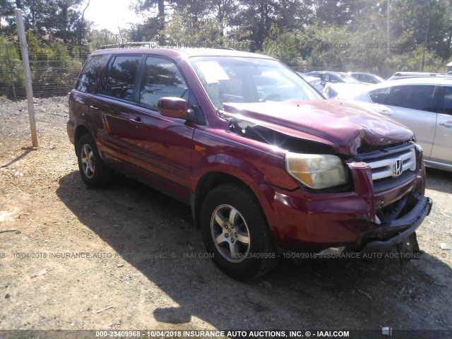 5FNYF18576B020375 - 2006 HONDA PILOT EX RED photo 1