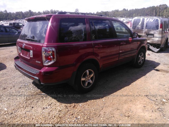 5FNYF18576B020375 - 2006 HONDA PILOT EX RED photo 4