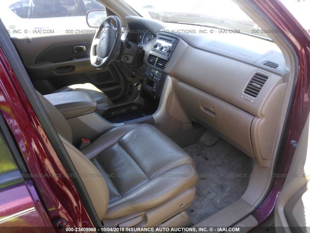 5FNYF18576B020375 - 2006 HONDA PILOT EX RED photo 5