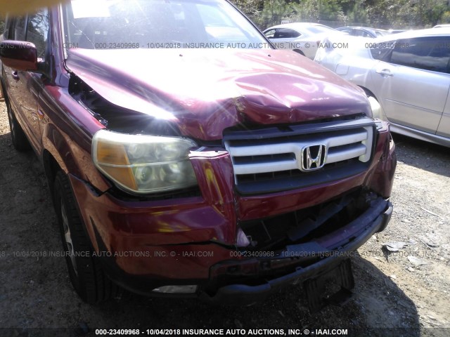 5FNYF18576B020375 - 2006 HONDA PILOT EX RED photo 6