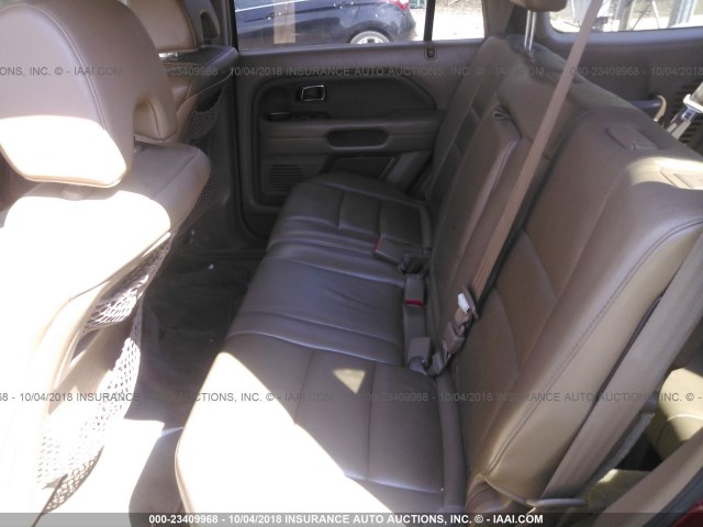 5FNYF18576B020375 - 2006 HONDA PILOT EX RED photo 8