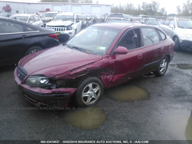 KMHDN56D34U127510 - 2004 HYUNDAI ELANTRA GLS/GT RED photo 2