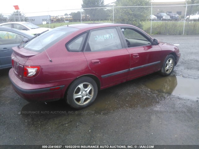 KMHDN56D34U127510 - 2004 HYUNDAI ELANTRA GLS/GT RED photo 4