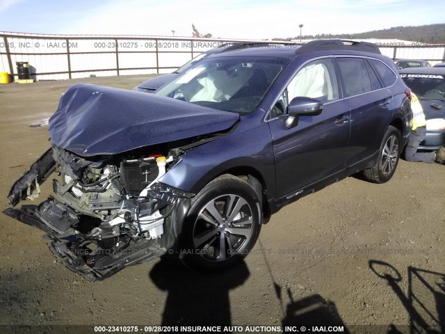 4S4BSANC7J3234577 - 2018 SUBARU OUTBACK 2.5I LIMITED BLUE photo 2