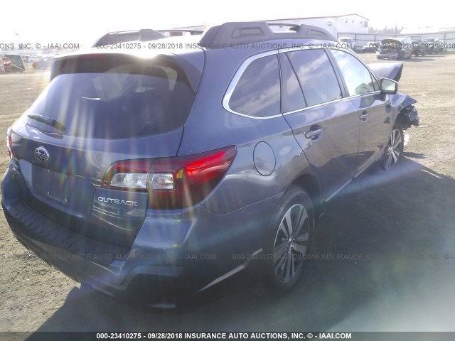 4S4BSANC7J3234577 - 2018 SUBARU OUTBACK 2.5I LIMITED BLUE photo 4