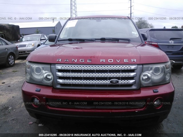 SALSF254X6A941868 - 2006 LAND ROVER RANGE ROVER SPORT HSE RED photo 6