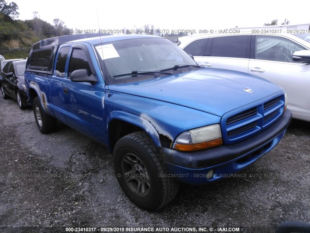 1B7GG22N11S154950 - 2001 DODGE DAKOTA BLUE photo 1