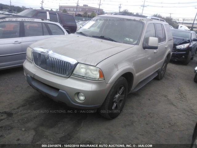 5LMEU88H35ZJ34239 - 2005 LINCOLN AVIATOR BEIGE photo 2