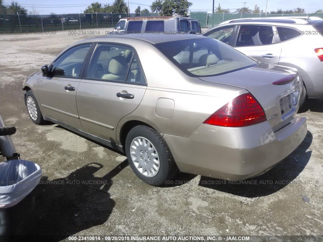 1HGCM56137A121173 - 2007 HONDA ACCORD VALUE GOLD photo 3