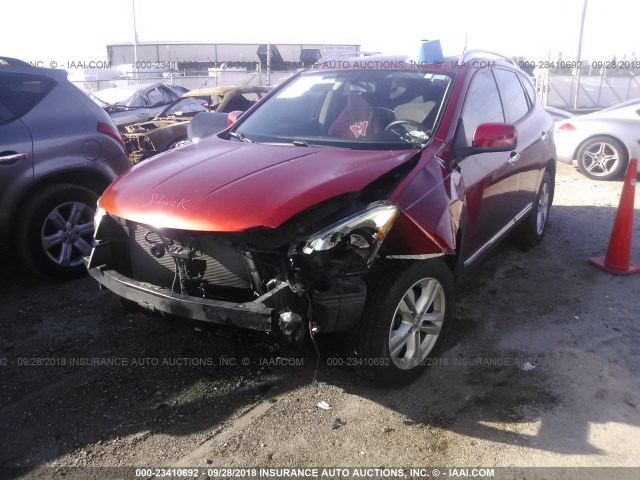 JN8AS5MT7DW518307 - 2013 NISSAN ROGUE S/SV RED photo 2