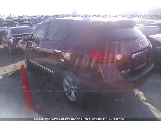 JN8AS5MT7DW518307 - 2013 NISSAN ROGUE S/SV RED photo 3