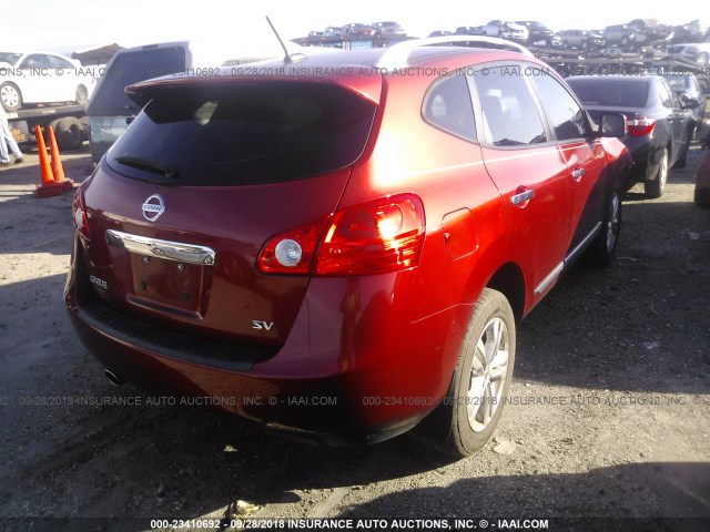 JN8AS5MT7DW518307 - 2013 NISSAN ROGUE S/SV RED photo 4