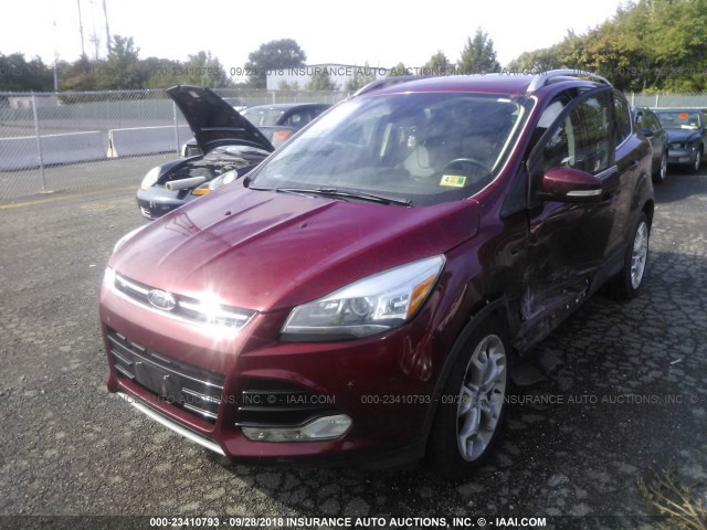 1FMCU0J92DUC76494 - 2013 FORD ESCAPE TITANIUM RED photo 2