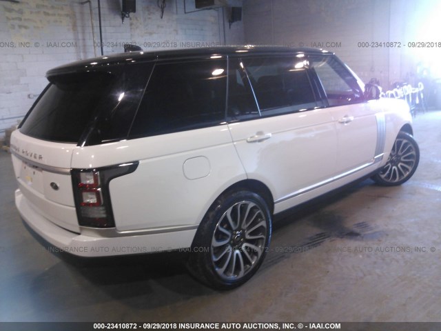 SALGV5FE4HA327662 - 2017 LAND ROVER RANGE ROVER AUTOBIOGRAPHY WHITE photo 4