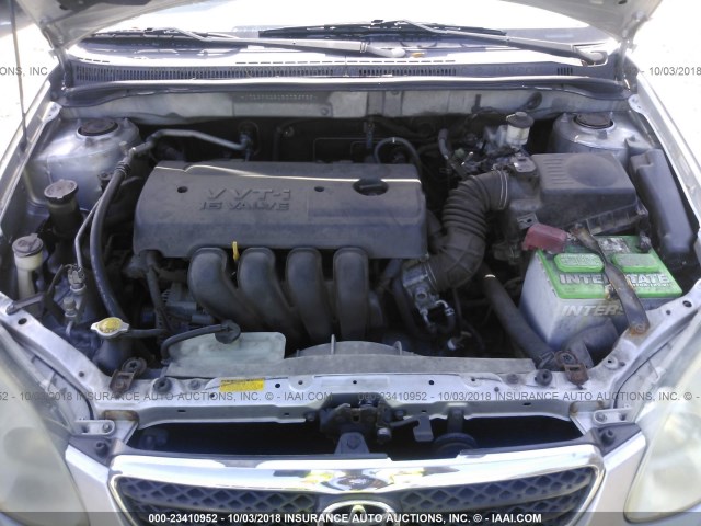 JTDBR32E052056959 - 2005 TOYOTA COROLLA CE/LE SILVER photo 10