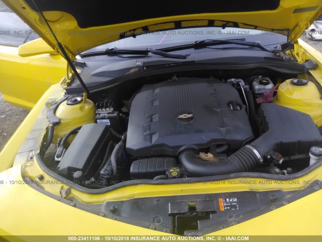 2G1FA1E34D9136958 - 2013 CHEVROLET CAMARO LS YELLOW photo 10