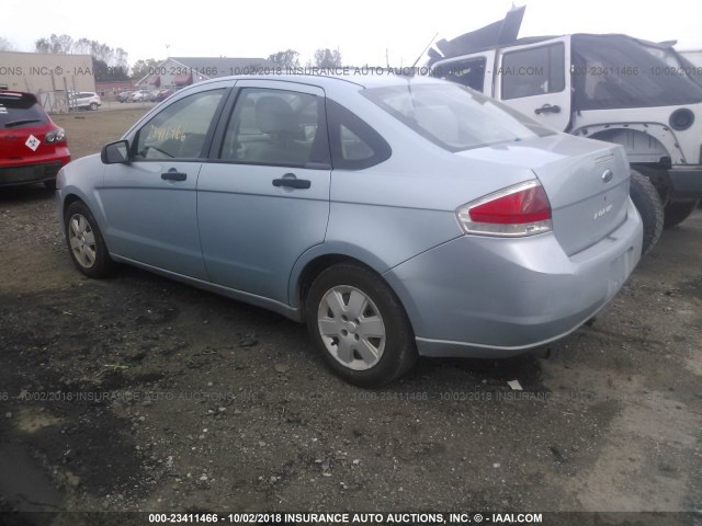 1FAHP34N38W215831 - 2008 FORD FOCUS S/SE BLUE photo 3