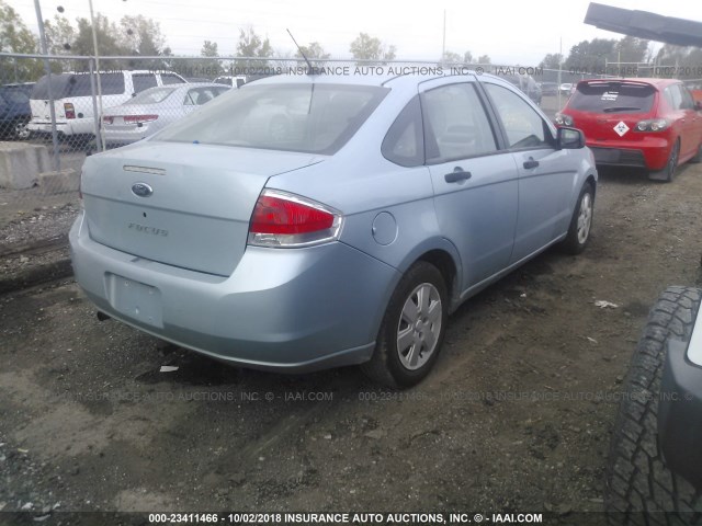 1FAHP34N38W215831 - 2008 FORD FOCUS S/SE BLUE photo 4