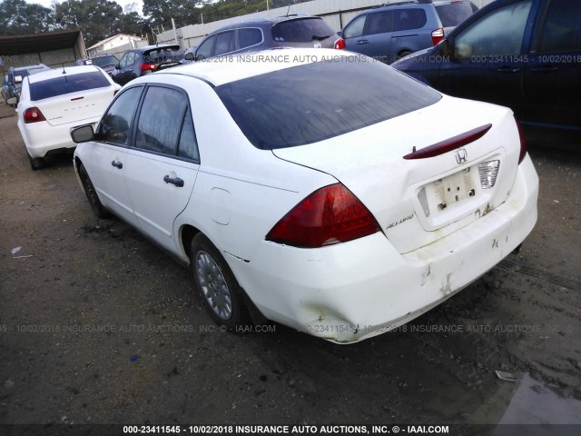 1HGCM56197A023197 - 2007 HONDA ACCORD VALUE WHITE photo 3