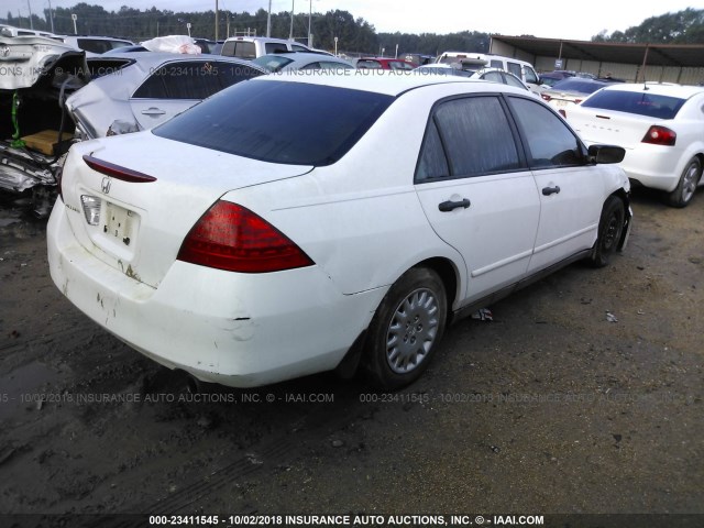 1HGCM56197A023197 - 2007 HONDA ACCORD VALUE WHITE photo 4