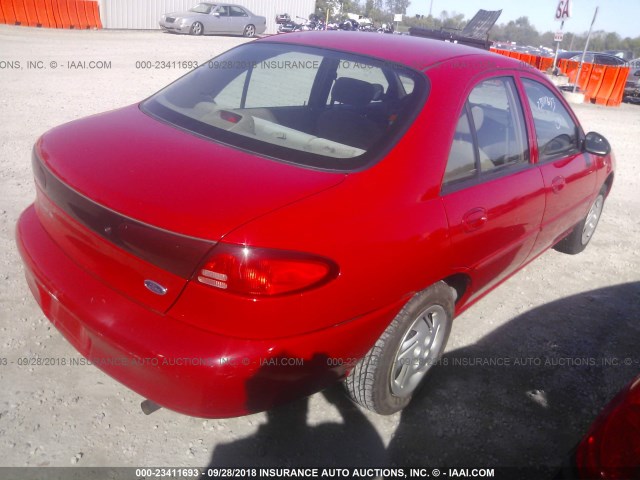 3FAFP13P31R185835 - 2001 FORD ESCORT RED photo 4