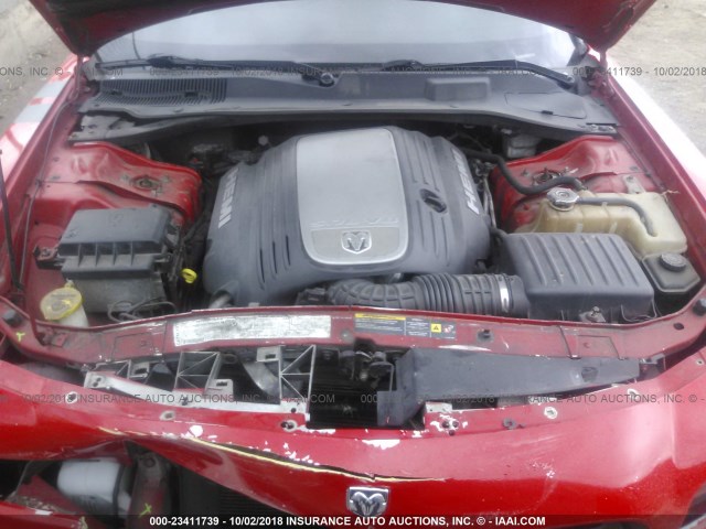 2B3KA53H97H782245 - 2007 DODGE CHARGER R/T RED photo 10