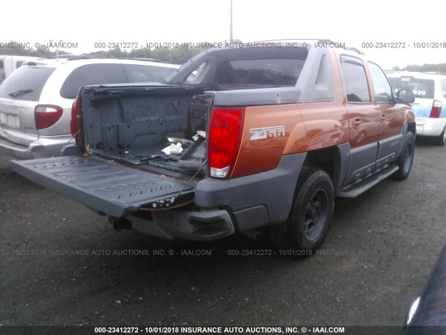 3GNEC12T24G248625 - 2004 CHEVROLET AVALANCHE C1500 ORANGE photo 4