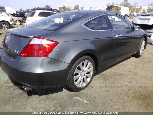 1HGCS228X8A006482 - 2008 HONDA ACCORD EXL GRAY photo 4