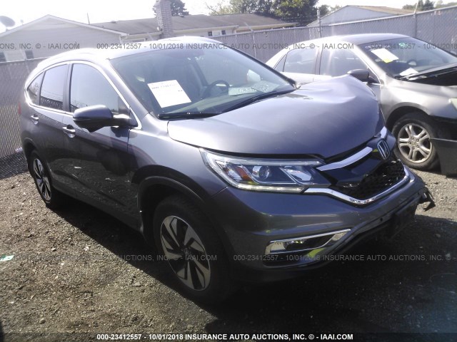 5J6RM4H97FL123866 - 2015 HONDA CR-V TOURING GRAY photo 1