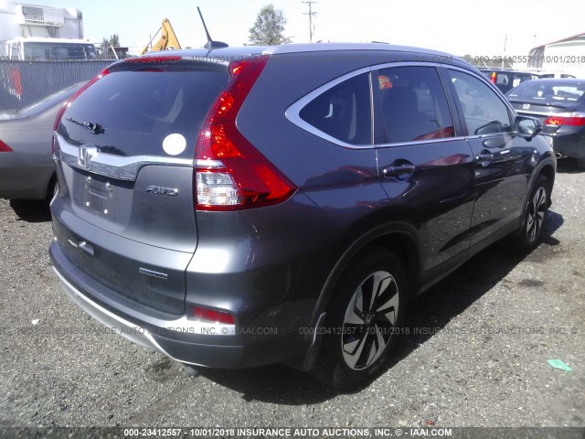 5J6RM4H97FL123866 - 2015 HONDA CR-V TOURING GRAY photo 4