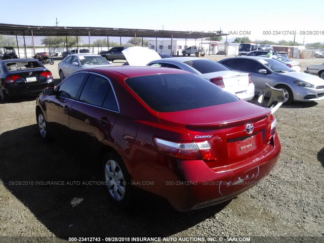 4T1BE46K27U090275 - 2007 TOYOTA CAMRY NEW GENERAT CE/LE/XLE/SE RED photo 3
