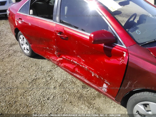 4T1BE46K27U090275 - 2007 TOYOTA CAMRY NEW GENERAT CE/LE/XLE/SE RED photo 6