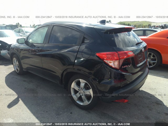 3CZRU5H78GM728290 - 2016 HONDA HR-V EXL BLACK photo 3