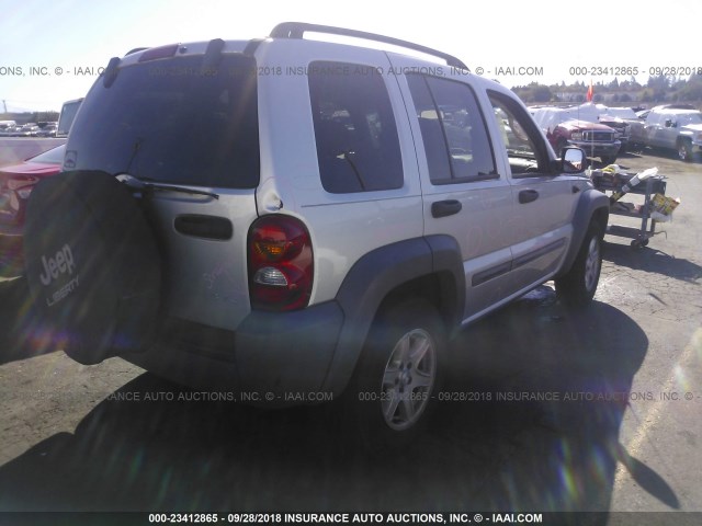 1J4GL48K73W607527 - 2003 JEEP LIBERTY SPORT/FREEDOM ვერცხლისფერი ფოტო 4