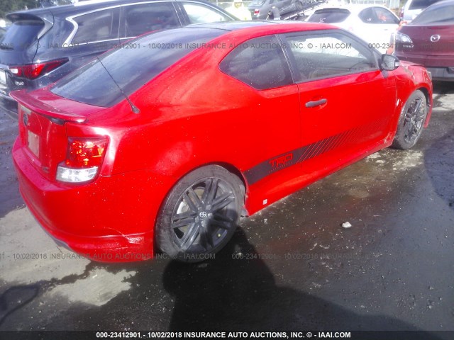 JTKJF5C72D3052168 - 2013 TOYOTA SCION TC 红色 照片 4