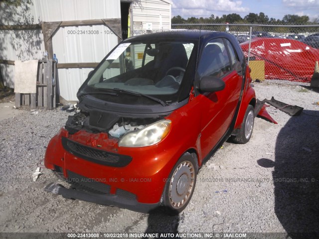 WMEEJ31X18K164603 - 2008 SMART FORTWO PURE/PASSION ORANGE photo 2
