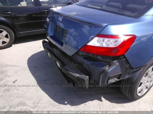 2HGFG12678H567473 - 2008 HONDA CIVIC LX BLUE photo 6