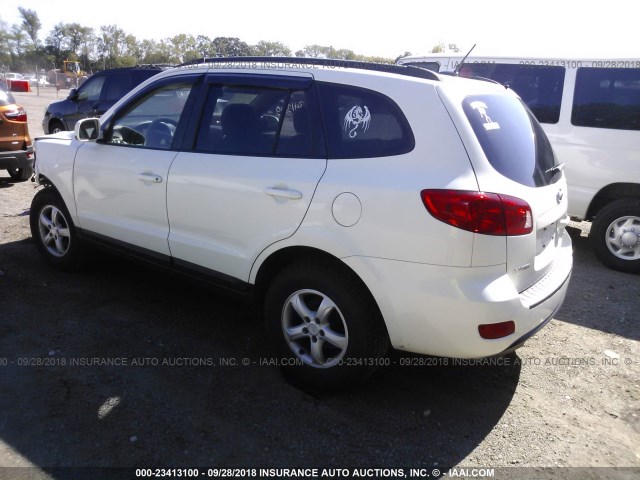 5NMSG73D48H136686 - 2008 HYUNDAI SANTA FE GLS WHITE photo 3