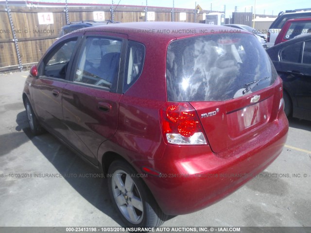 KL1TD66607B706052 - 2007 CHEVROLET AVEO LS RED photo 3