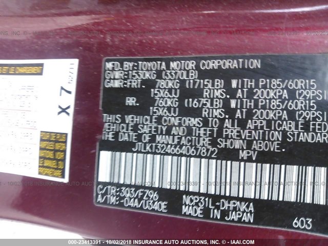 JTLKT324664067872 - 2006 TOYOTA SCION XB Qırmızı foto 9