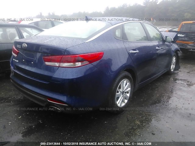 5XXGT4L38JG207366 - 2018 KIA OPTIMA LX/S BLUE photo 4