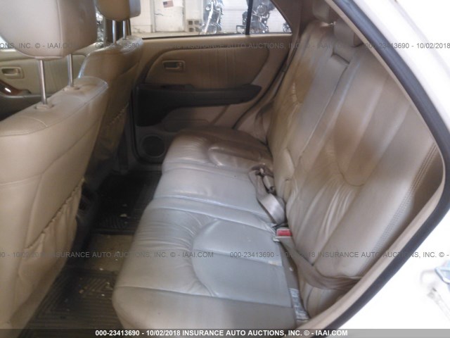 JT6HF10U0X0026979 - 1999 LEXUS RX 300 WHITE photo 8