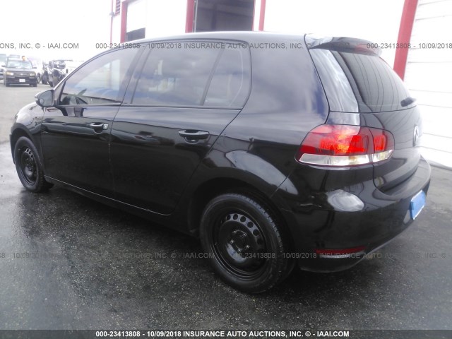 WVWDA7AJ7AW203111 - 2010 VOLKSWAGEN GOLF BLACK photo 3