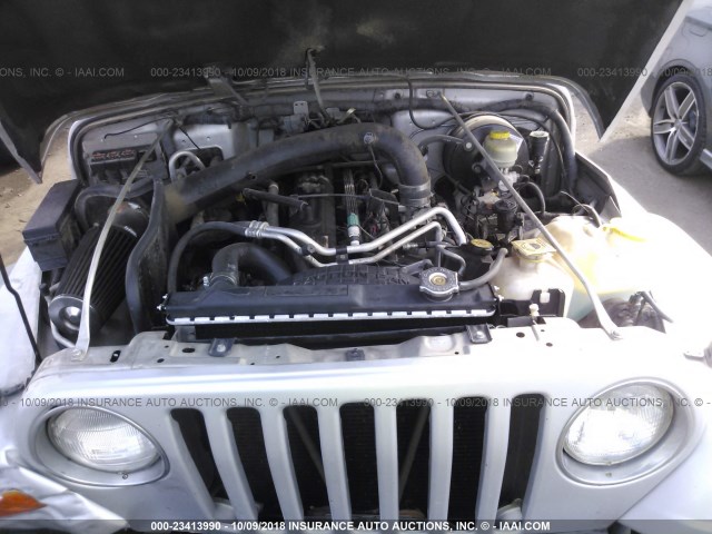 1J4FA44S65P376110 - 2005 JEEP WRANGLER / TJ UNLIMITED SILVER photo 10