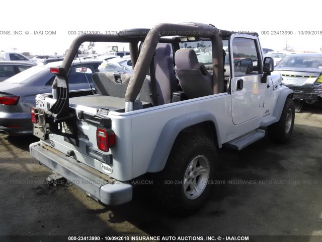 1J4FA44S65P376110 - 2005 JEEP WRANGLER / TJ UNLIMITED SILVER photo 4